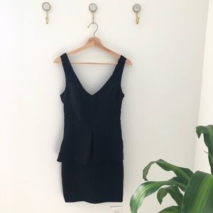 VICTORIAS SECRET black dress peplum eyelet lace 6